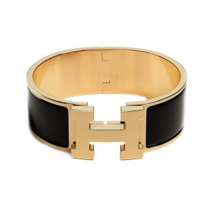 Vòng Đeo Tay Hermès Clic Clac H Bracelet Màu Đen Vàng - Duy Hoang