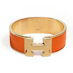 Vòng Đeo Tay Hermès Clic Clac H Bracelet Màu Vàng Cam - Duy Hoang