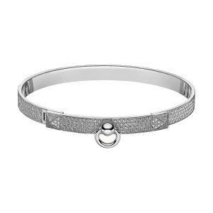 Vòng Đeo Tay Hermès Collier De Chien Đính 476 Kim Cương Vàng Trắng - Duy Hoang