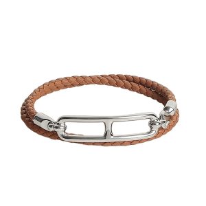 Vòng Đeo Tay Hermès Roulis Double Tour Bracelet Màu Nâu Bạc - Duy Hoang