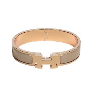 Vòng Đeo Tay Nữ Hermès Clic H Bracelet Marron Glacé Màu Vàng Hồng - Duy Hoang
