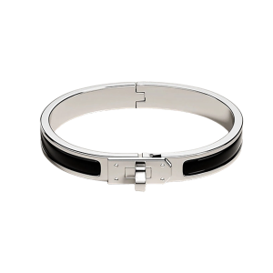 Vòng Đeo Tay Nữ Hermès Mini Clic Kelly Bracelet Màu Đen - Bạc - Duy Hoang
