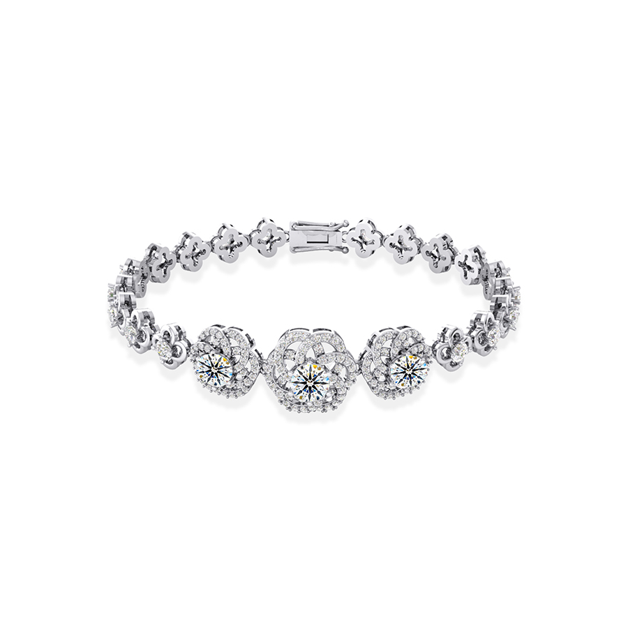 Vòng Đeo Tay Kim Cương Jemmia Diamond Nữ 18K LT2021072133 Vàng Trắng (Giá Chưa Bao Gồm Đá Chủ) - Duy Hoang