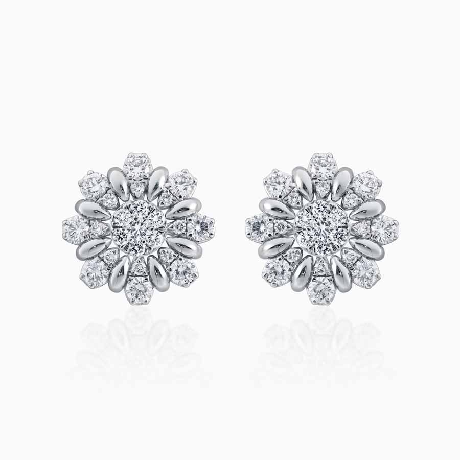 Khuyên Tai Lộc Phúc Fine Jewelry K3B.DFH0157E Vàng Trắng Đính Kim Cương - Duy Hoang