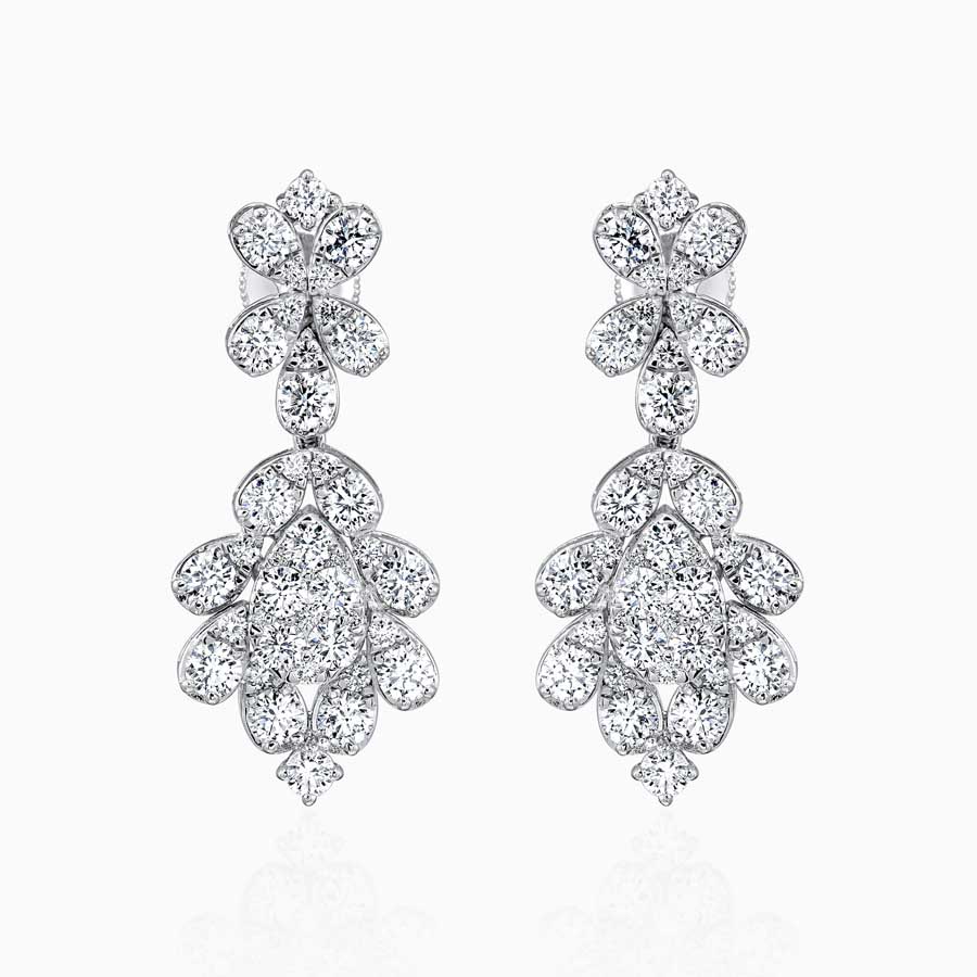 Khuyên Tai Lộc Phúc Fine Jewelry DFH0196AEW.WG01A Vàng Trắng Đính Kim Cương - Duy Hoang