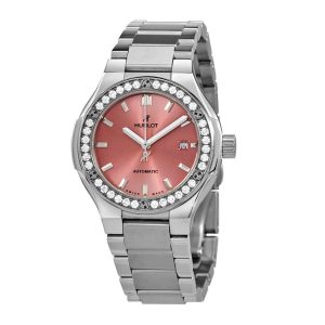 Đồng Hồ Nữ Hublot Classic Fusion Automatic Diamond Pink Dial Watch 585.NX.891P.NX.1204 Màu Hồng Bạc - Duy Hoang
