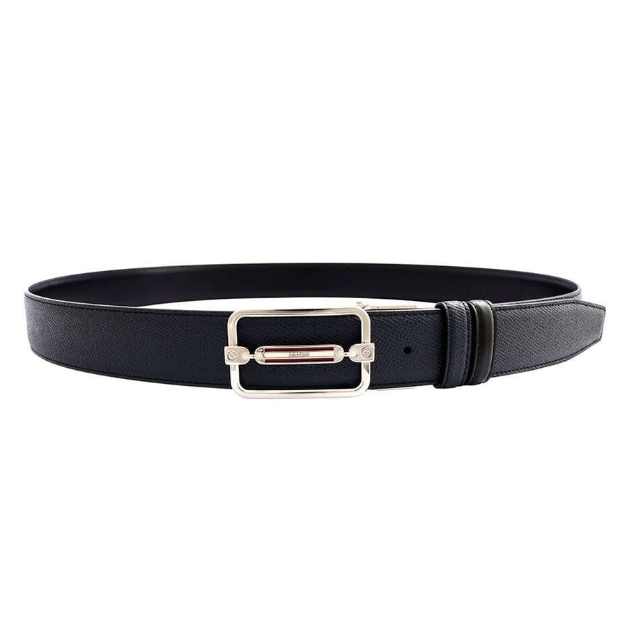 Thắt Lưng Bally Men's Steff Reversible Grained Leather Belt 6226699 Màu Xanh/Đen - Duy Hoang