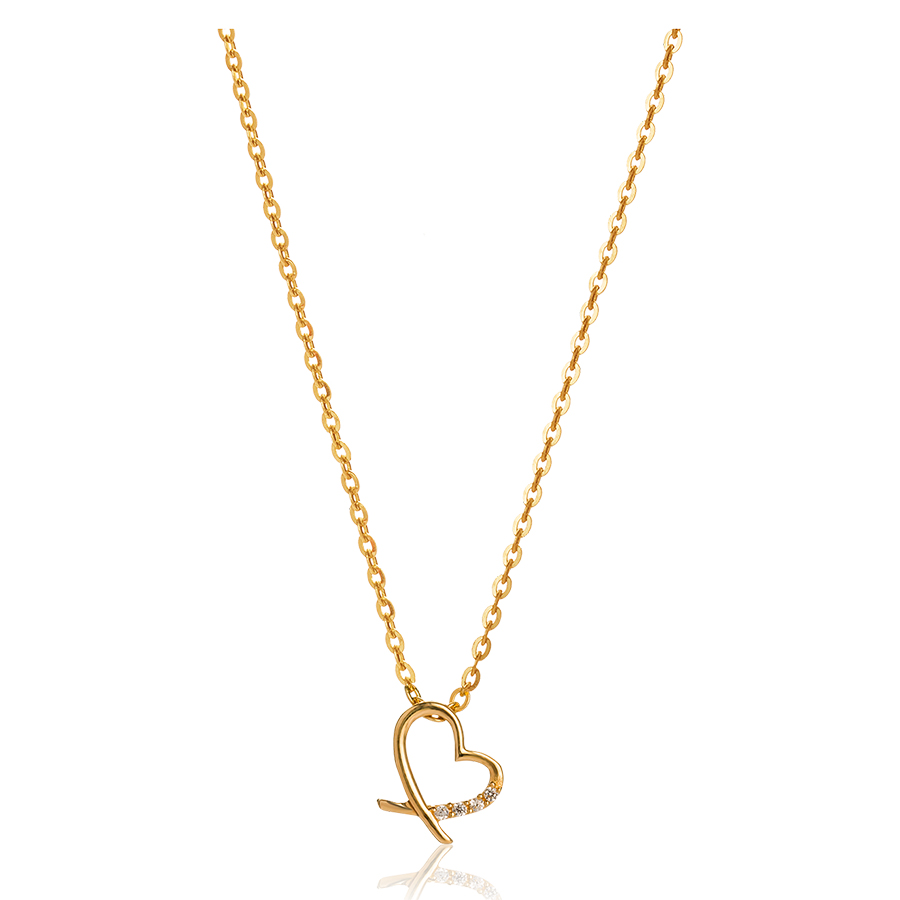 Dây Chuyền Huy Thanh Jewelry DCMAMD 488 - 14K - Đá Cubic Zirconia Màu Vàng Gold - Duy Hoang