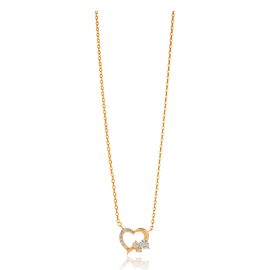 Dây Chuyền Huy Thanh Jewelry DCMAMD 487 - 14K - Đá Cubic Zirconia Màu Vàng Gold - Duy Hoang
