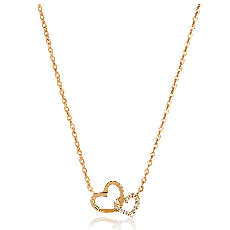 Dây Chuyền Huy Thanh Jewelry DCMAMD 486 - 14K - Đá Cubic Zirconia Màu Vàng Gold - Duy Hoang