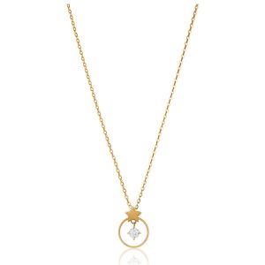 Dây Chuyền Huy Thanh Jewelry DCMAMD 460 - 14K - Đá Cubic Zirconia Màu Vàng Gold - Duy Hoang