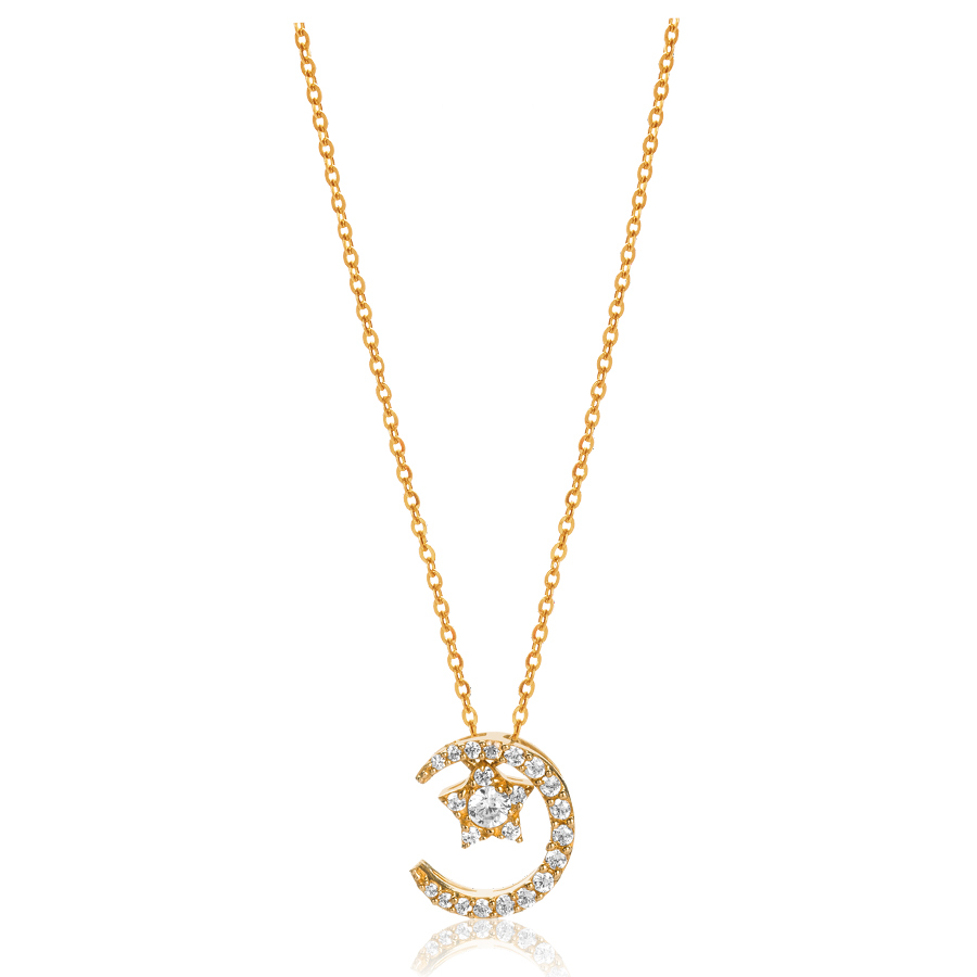 Dây Chuyền Huy Thanh Jewelry DCMAMD 66 - 14K - Đá Cubic Zirconia Màu Vàng Gold - Duy Hoang