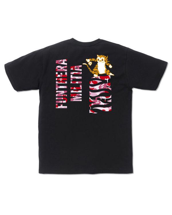 Áo Phông Bape ABC Tiger Tee Màu Đen Họa Tiết Cú Đỏ - Duy Hoang
