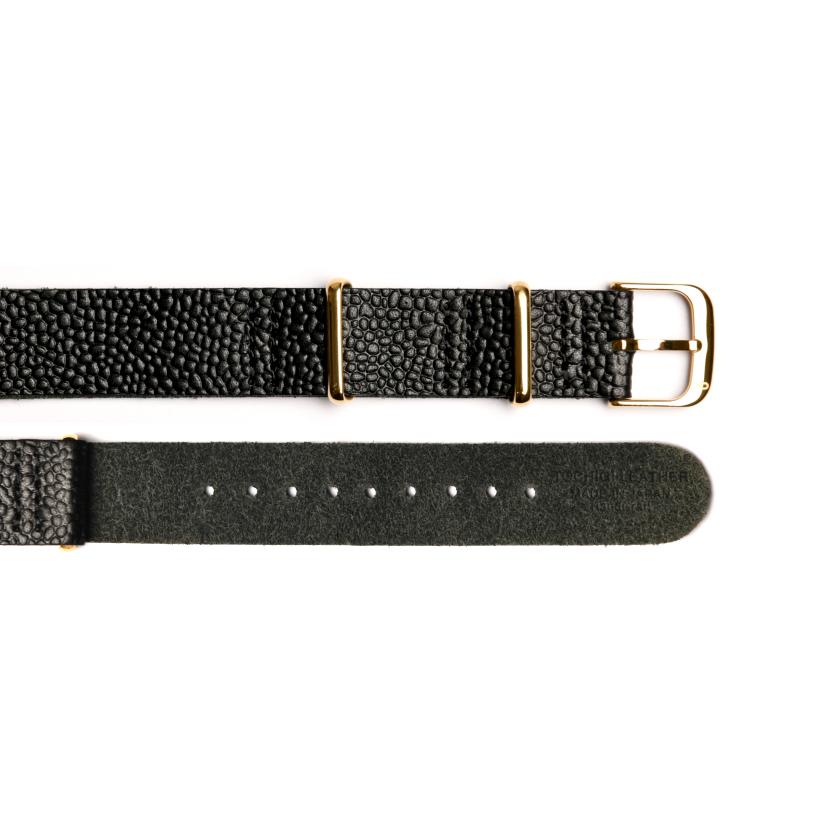 Dây Đồng Hồ Da Tochigi Scotchgrain Straight Knot NTD-18BKRG Màu Đen - Duy Hoang