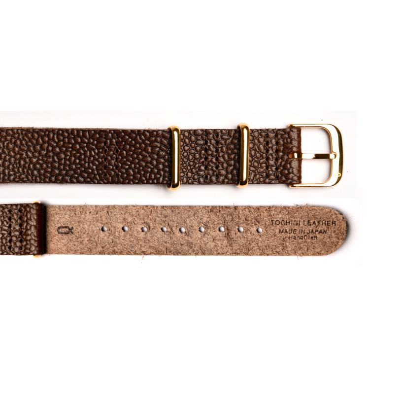 Dây Đồng Hồ Da Tochigi Scotchgrain Straight Knot NTD-18DBYG Màu Nâu Tối - Duy Hoang