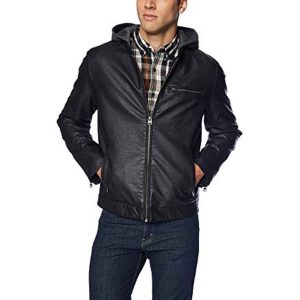 Áo Khoác Da Nam Levi's Rugged Faux Leather Racer Jacket With Hood Black Màu Đen - Duy Hoang