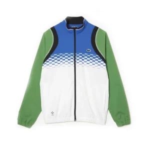 Áo Khoác Gió Nam Lacoste Tennis X Daniil Medvedev Màu Xanh Trắng Size 3 - Duy Hoang