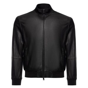 Áo Khoác Nam Emporio Armani Leather Jacket Regular Fit O1B51P Màu Đen Size XS - Duy Hoang