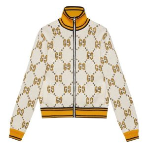 Áo Len Cardigan Nam Gucci GG Supreme Print Zip Up Cardigan 740571 Màu Be Vàng Size S - Duy Hoang