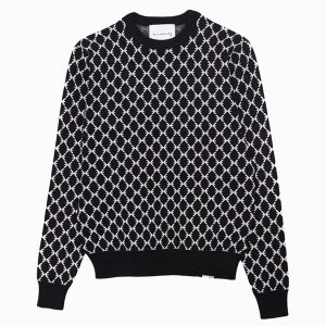 Áo Len Nam John Richmond UMA24028MA Màu Đen Họa Tiết Size S - Duy Hoang