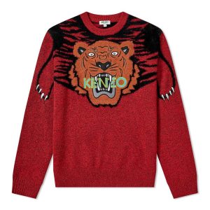 Áo Len Nam Kenzo Claw Tiger Crew Knit Màu Đỏ Size L - Duy Hoang