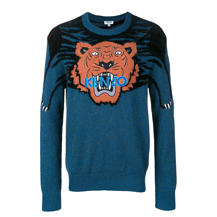 Áo Len Nam Kenzo Icon Tiger Large Tiger Intarsia Jumper Màu Xanh Lam Size XS - Duy Hoang