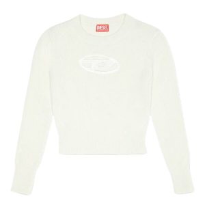 Áo Len Nữ Diesel Jumper With Embroidered Cut-Out Logo A067120KCAE5KM Màu Trắng Size XS - Duy Hoang