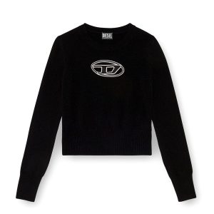 Áo Len Nữ Diesel M-Areesa Jumper With Embroidered Cut-Out Logo A067120KCAE9XX Màu Đen Size XS - Duy Hoang