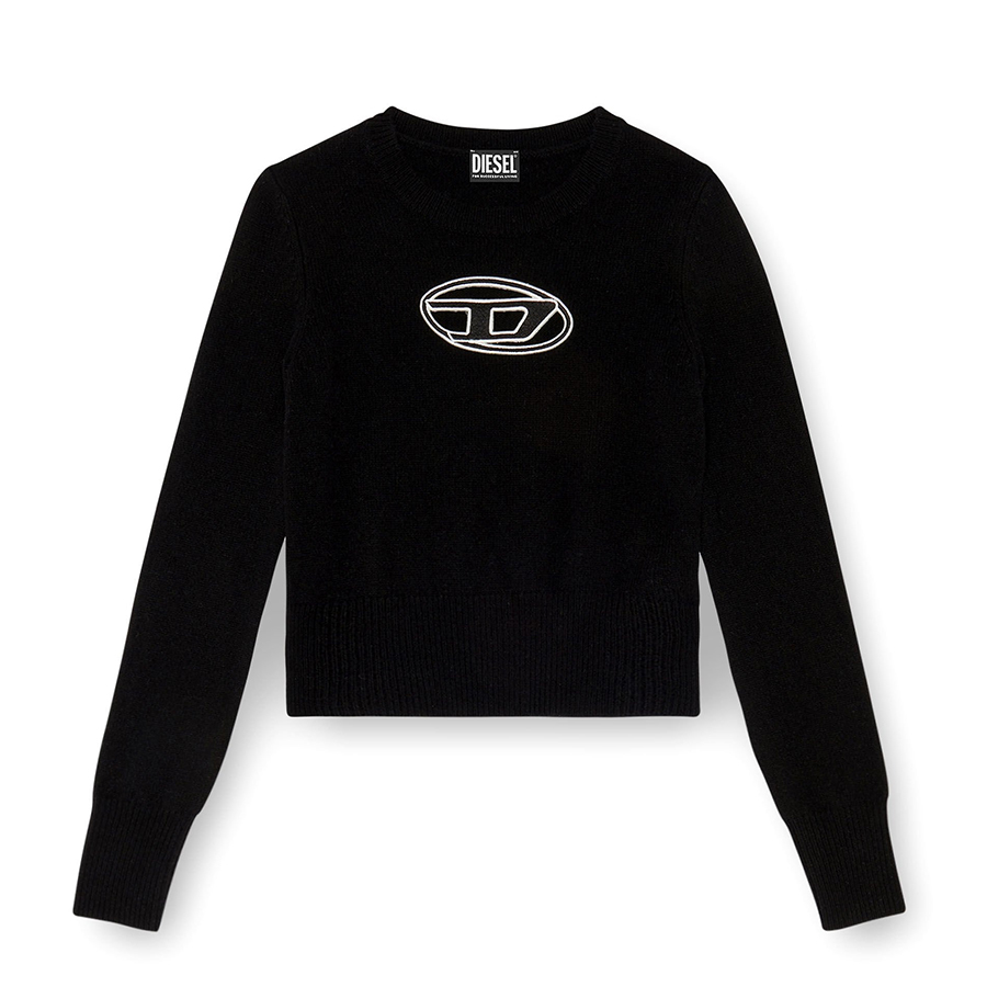 Áo Len Nữ Diesel M-Areesa Jumper With Embroidered Cut-Out Logo A067120KCAE9XX Màu Đen Size XS - Duy Hoang