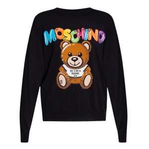 Áo Len Nữ Moschino Black With Teddy Bear Printed T0913 0400 1555 Màu Đen Size XXS - Duy Hoang