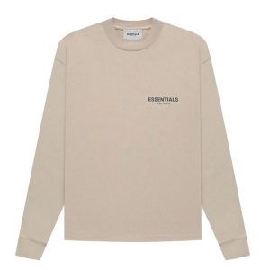 Áo Nỉ Fear Of God Essentials Long Sleeve Tee String Màu Nâu Nhạt - Duy Hoang