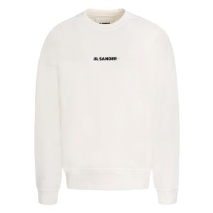 Áo Nỉ Jil Sander Logo Print In White JPUU707532 MU248608 102 Màu Trắng Size S - Duy Hoang