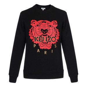Áo Nỉ Nữ Kenzo Tiger Head Pattern Long Sleeves Pullover Black Màu Đen Size XS - Duy Hoang