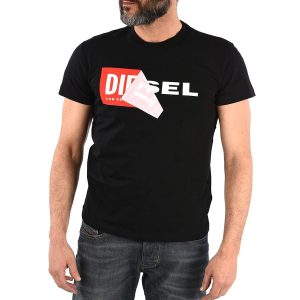 Áo Phông Nam Diesel Logo Print T-Diego-QA Crewneck Tshirt Màu Đen - Duy Hoang