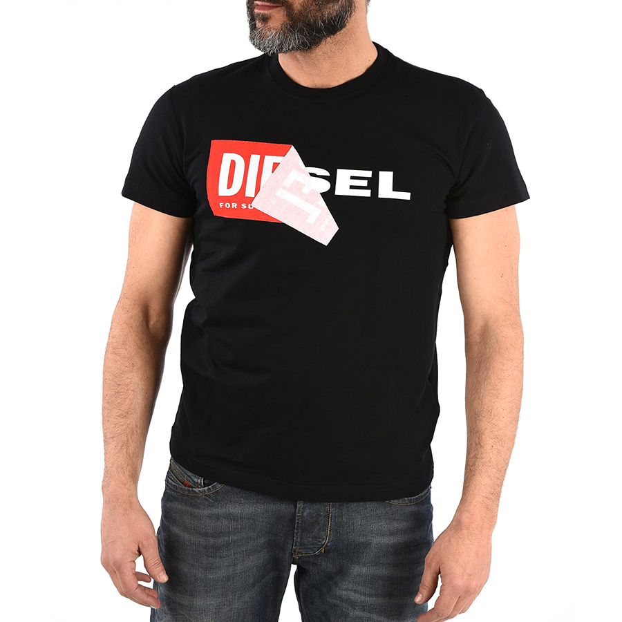 Áo Phông Nam Diesel Logo Print T-Diego-QA Crewneck Tshirt Màu Đen - Duy Hoang