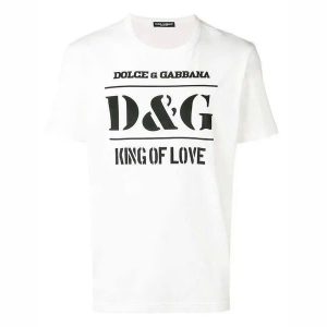 Áo Phông Nam Dolce & Gabbana D&G King Of Love G8IA8T Tshirt Màu Trắng Size 46 - Duy Hoang