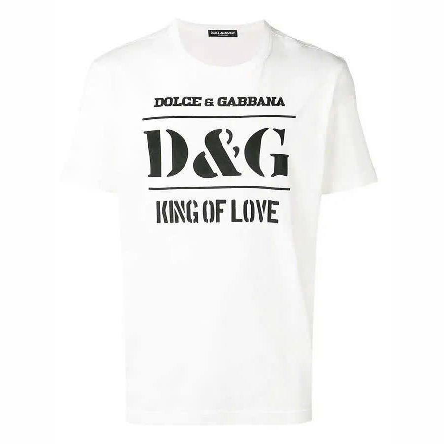 Áo Phông Nam Dolce & Gabbana D&G King Of Love G8IA8T Tshirt Màu Trắng Size 46 - Duy Hoang