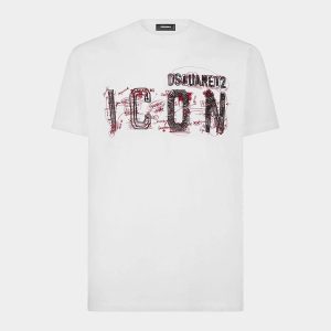 Áo Phông Nam Dsquared2 Be Icon Cotton S79GC0084 Tshirt Màu Trắng Size M - Duy Hoang