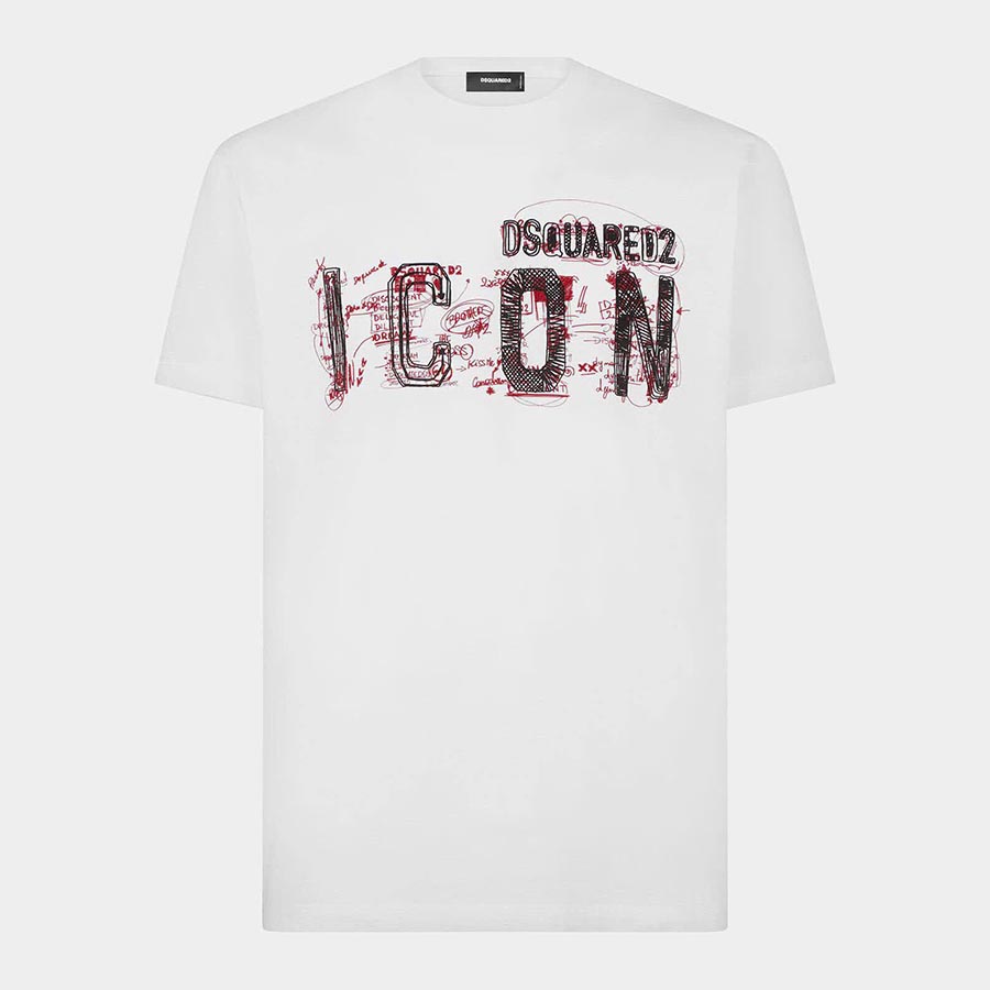 Áo Phông Nam Dsquared2 Be Icon Cotton S79GC0084 Tshirt Màu Trắng Size M - Duy Hoang