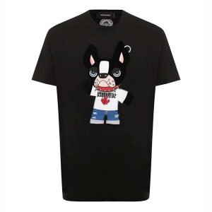 Áo Phông Nam Dsquared2 Graphic-print Cotton S74GD1325 Tshirt Màu Đen Size M - Duy Hoang