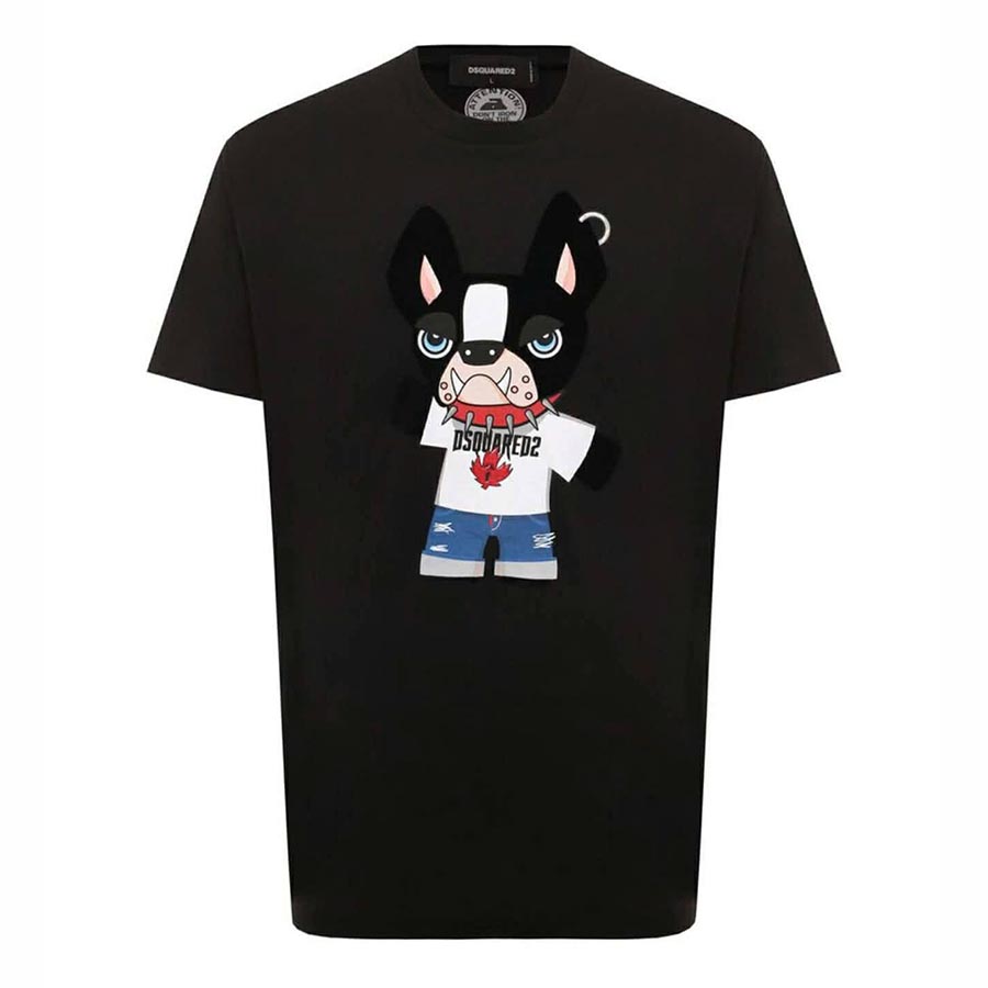 Áo Phông Nam Dsquared2 Graphic-print Cotton S74GD1325 Tshirt Màu Đen Size M - Duy Hoang
