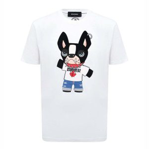 Áo Phông Nam Dsquared2 Graphic-print Cotton S74GD1325 Tshirt Màu Trắng Size L - Duy Hoang