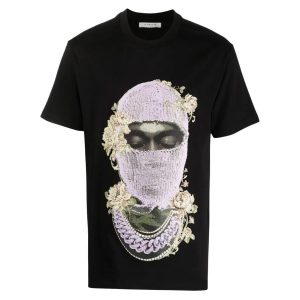 Áo Phông Nam Ih Nom Uh Nit White Logo Mask Rose Printed Tshirt NUS23241 081 Màu Trắng - Duy Hoang