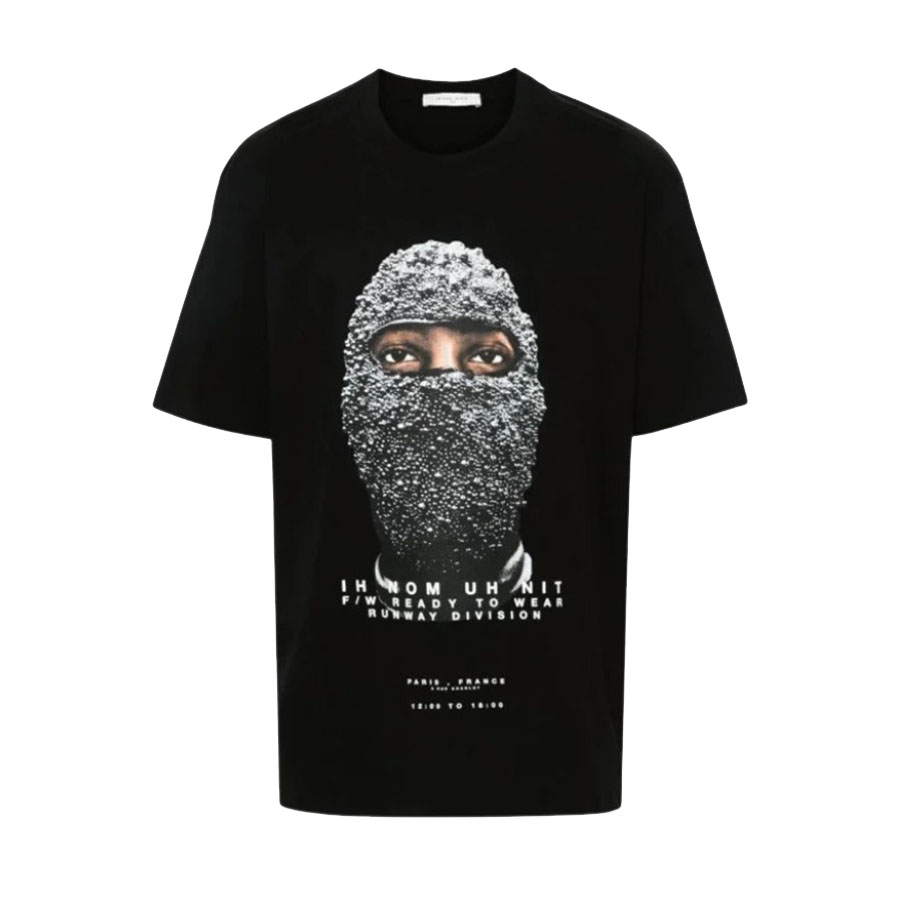 Áo Phông Nam Ih Nom Uh Nit Black With Face Printed - NUS24295009 Tshirt Màu Đen Size XS - Duy Hoang