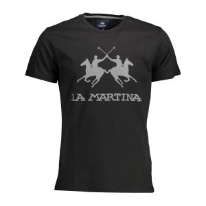 Áo Phông Nam La Martina In Logo Lớn Màu Đen Size M - Duy Hoang