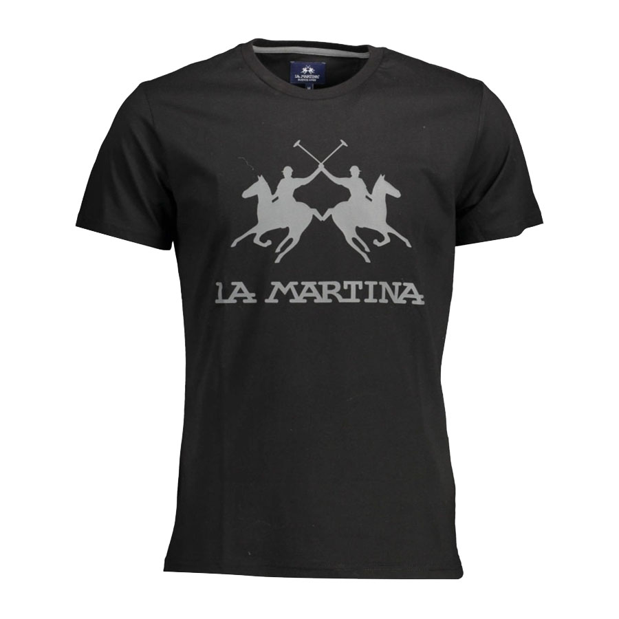 Áo Phông Nam La Martina In Logo Lớn Màu Đen Size M - Duy Hoang