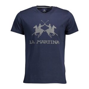 Áo Phông Nam La Martina In Logo Lớn Màu Xanh Than Size L - Duy Hoang