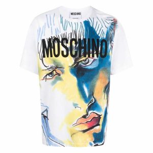 Áo Phông Nam Moschino White ZZJ07Z1 Tshirt Màu Trắng Size XS - Duy Hoang