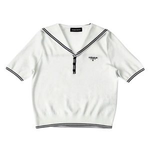 Áo Phông Nữ Chester Charles Navy Striped Sailor In White CW603KM0652W0 Màu Trắng Size S - Duy Hoang