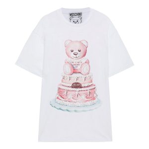 Áo Phông Nữ Moschino Cake Teddy Bear Print T-Shirt Màu Trắng Size XXS - Duy Hoang